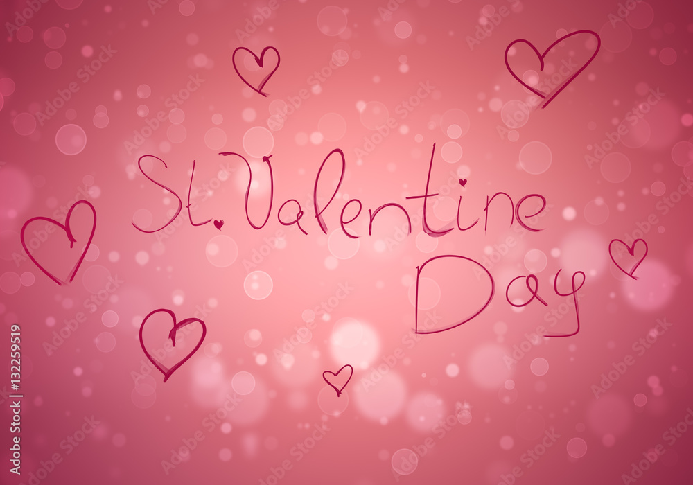 Valentines day elegant handwritten gift card background illustra