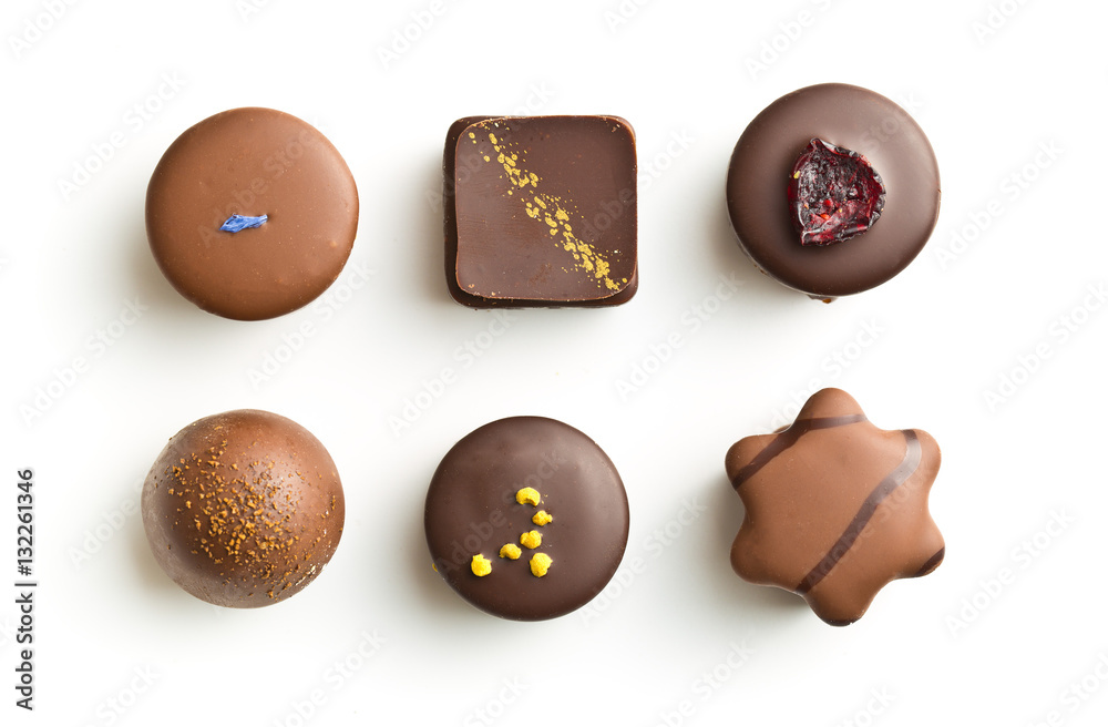 Fototapeta premium Various chocolate pralines.