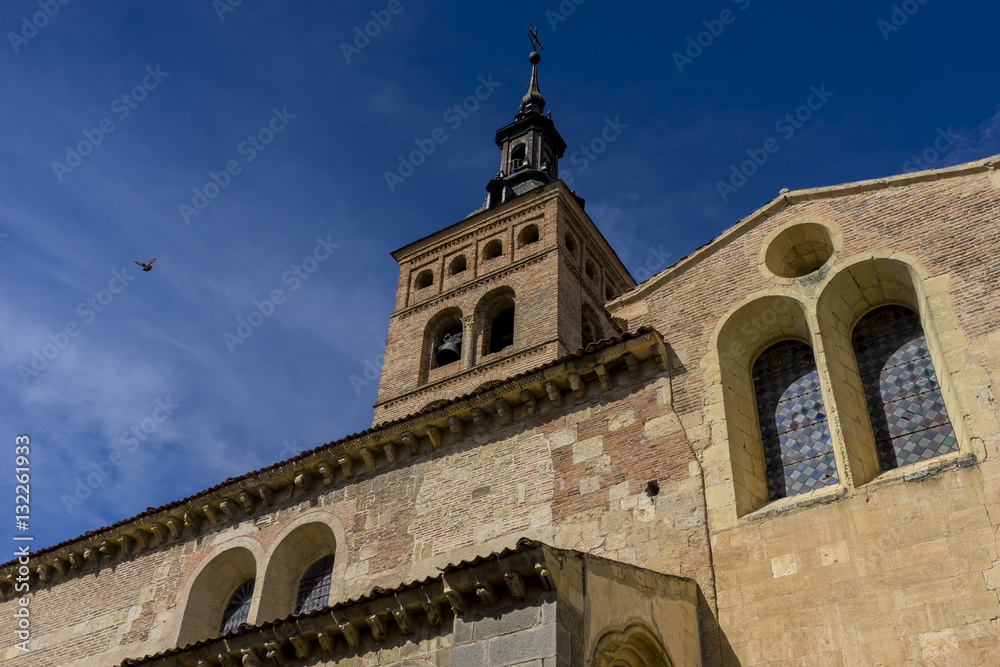 Exterior of a Romanesque style Christian church, City of Segovia
