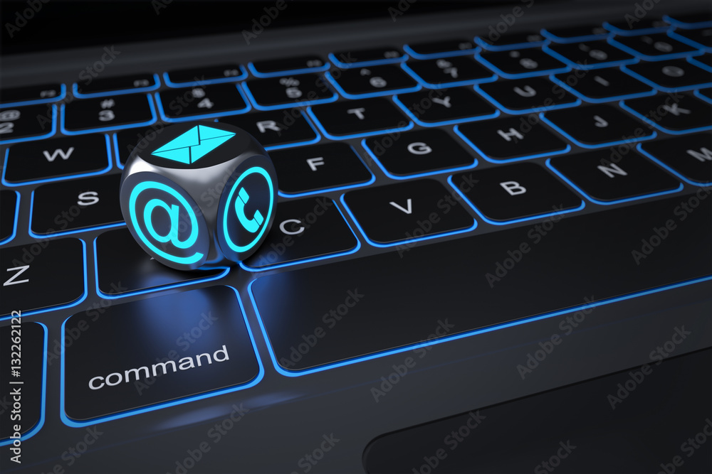 Dice with contact symbols on keyboard StockIllustration Adobe Stock