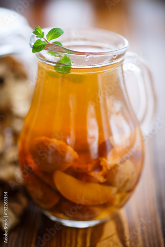 compote of dried fruits in a carafe