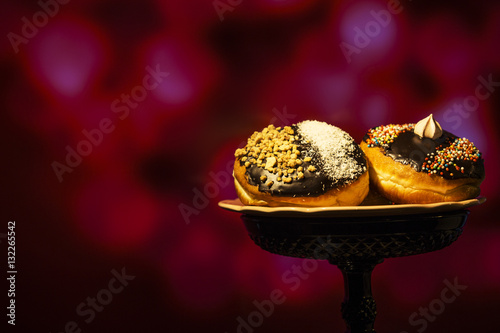 Sofganiot - Hanuka sweet puffs with crisp nuts & chocolate cream photo