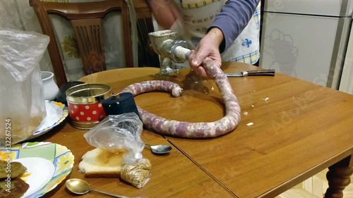 The process of making home-made sausages