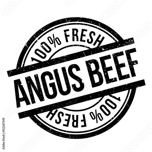 Angus beef stamp. Grunge design with dust scratches. Effects can be easily removed for a clean, crisp look. Color is easily changed.