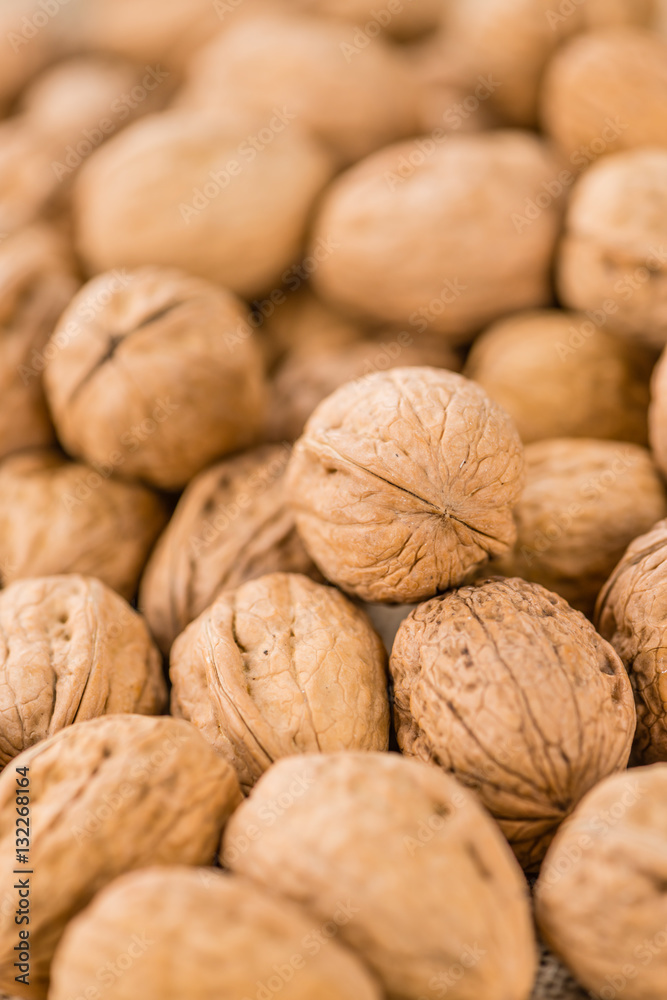 Portion of Whole Walnuts (selective focus) Portion of Whole Walnuts (selective focus)