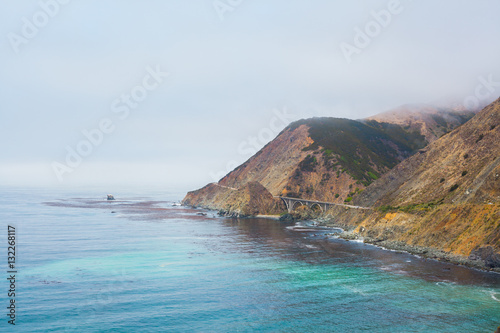 Highway One along coast - Stock Image