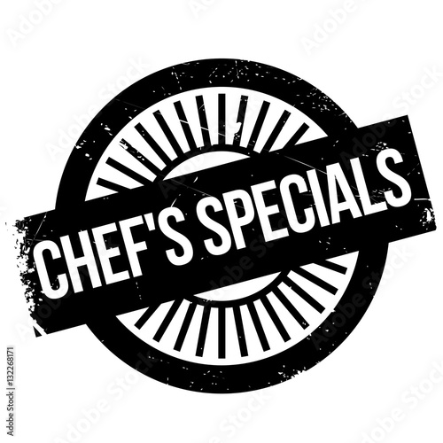 Chef specials stamp. Grunge design with dust scratches. Effects can be easily removed for a clean, crisp look. Color is easily changed.