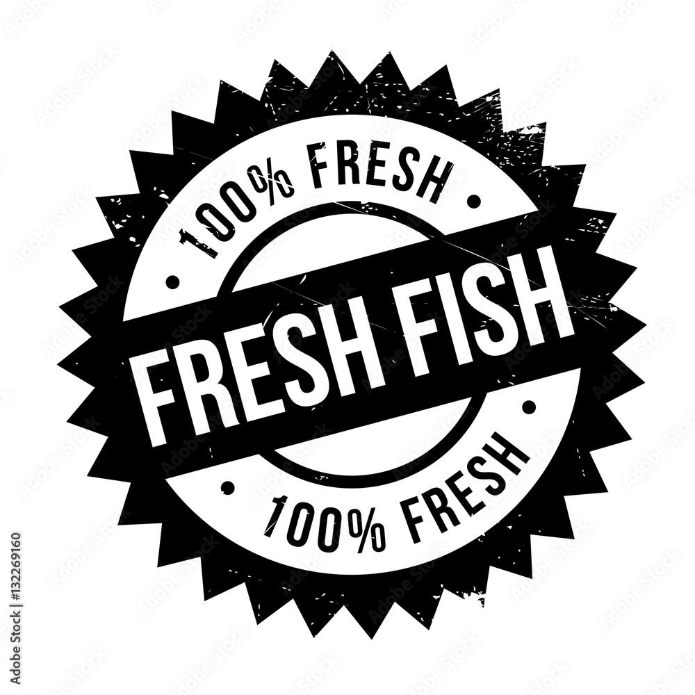 Fresh fish stamp. Grunge design with dust scratches. Effects can be easily removed for a clean, crisp look. Color is easily changed.