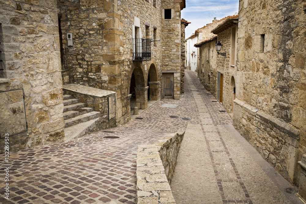 a street in Culla town, Alto Maestrazgo Province of Castellón, Spain