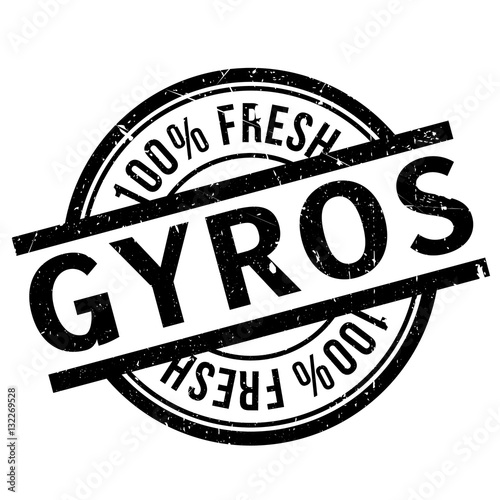 Gyros stamp. Grunge design with dust scratches. Effects can be easily removed for a clean, crisp look. Color is easily changed.