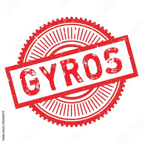 Gyros stamp. Grunge design with dust scratches. Effects can be easily removed for a clean, crisp look. Color is easily changed.