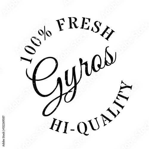 Gyros stamp. Grunge design with dust scratches. Effects can be easily removed for a clean, crisp look. Color is easily changed.