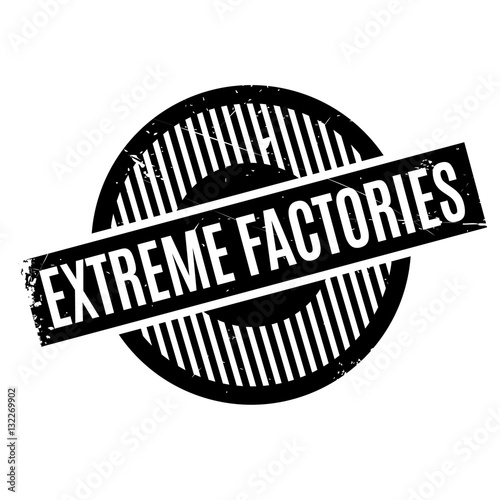Extreme Factories rubber stamp. Grunge design with dust scratches. Effects can be easily removed for a clean, crisp look. Color is easily changed.
