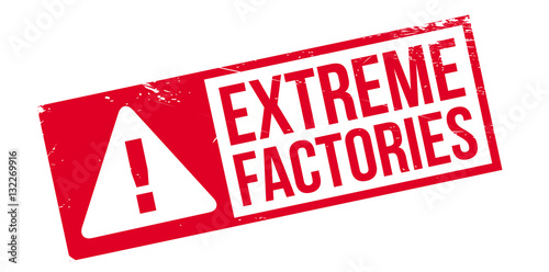 Extreme Factories rubber stamp. Grunge design with dust scratches. Effects can be easily removed for a clean, crisp look. Color is easily changed.