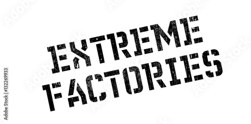 Extreme Factories rubber stamp. Grunge design with dust scratches. Effects can be easily removed for a clean, crisp look. Color is easily changed.