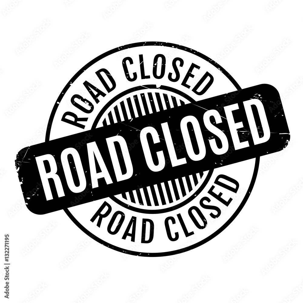 Road Closed rubber stamp