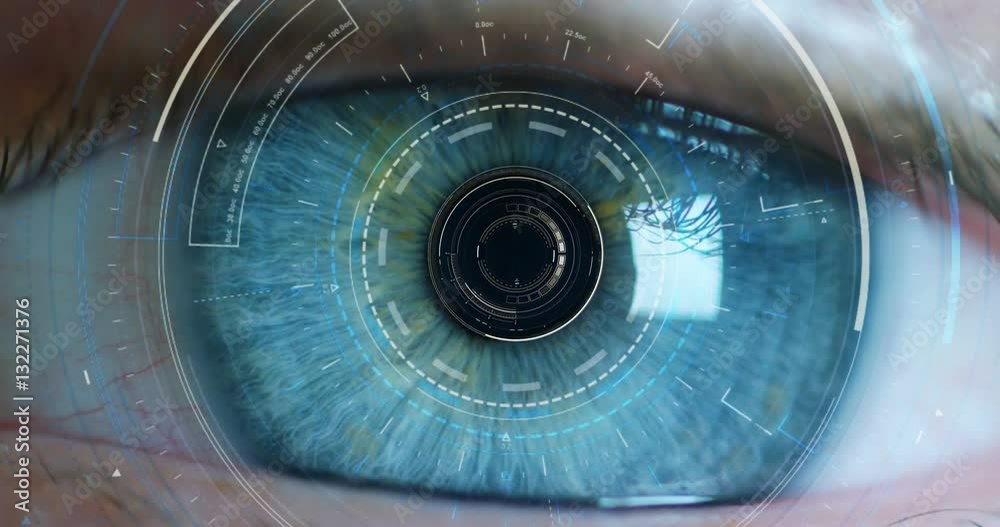 human being futuristic vision, vision and control and protection of persons, control and security in the accesses. surveillance system