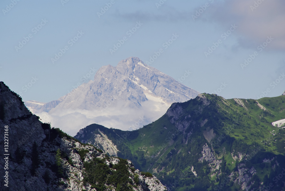 View of Mount Antelao summit, in the italian Dolomites