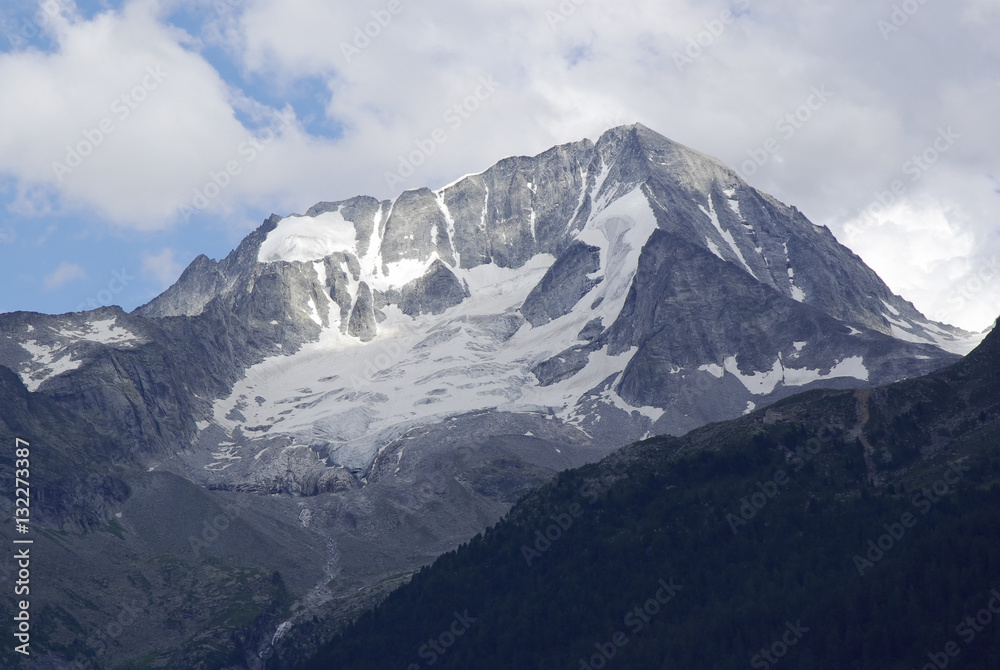 View of Mount Colllalto (Hochgall) from Rein in Taufers.