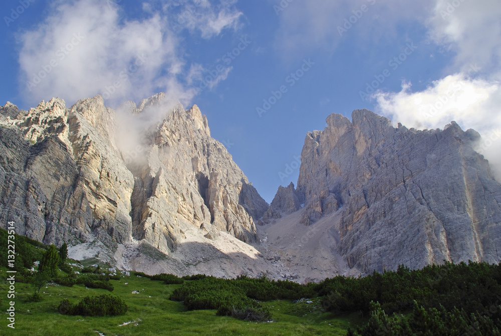 The summit of Cristallo, one of the highest peak in the Dolomite