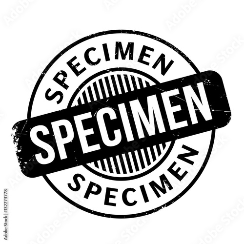 Specimen rubber stamp