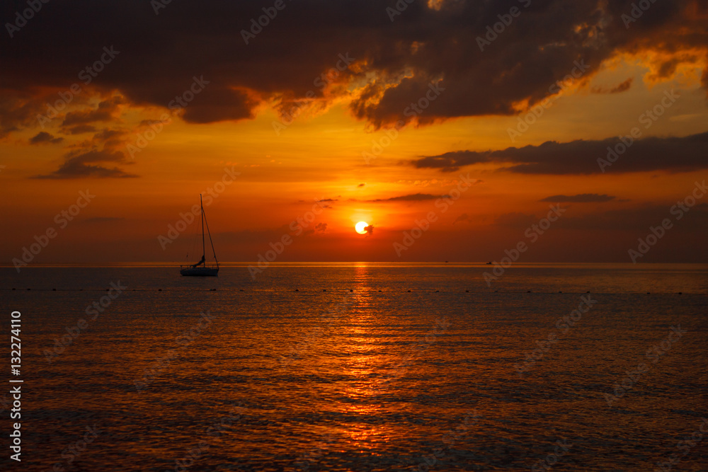 Sunset on the beach, Thailand, Indian Ocean
