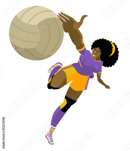 african volleyball blocking girl player