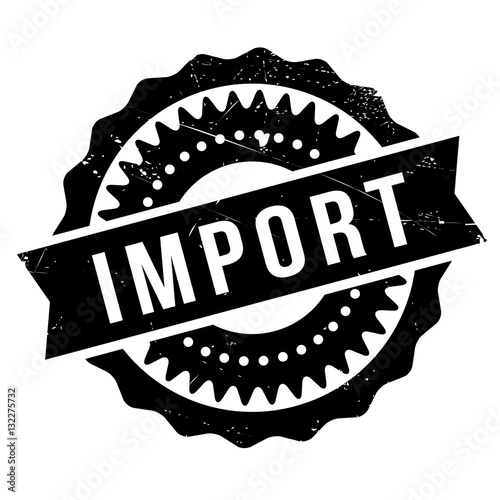 Import stamp rubber grunge