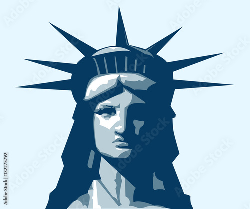Statue of Liberty portrait. Vector illustration.