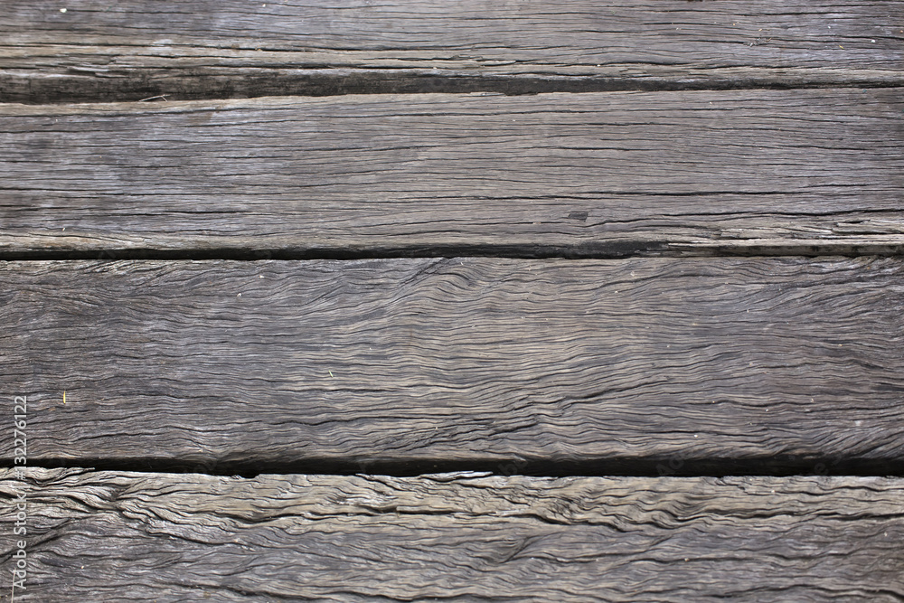 Fototapeta premium Weathered timber bridge planks in Queensland