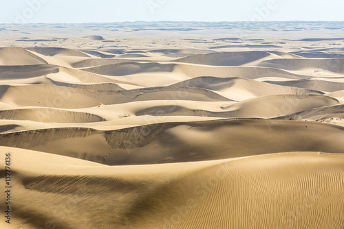 Aerial view with sand dunes on Maranjab Desert in Iran