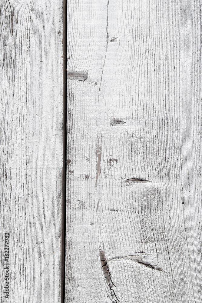 Rustic old barn wood wall close up. White wash paint. Background Stock  Photo