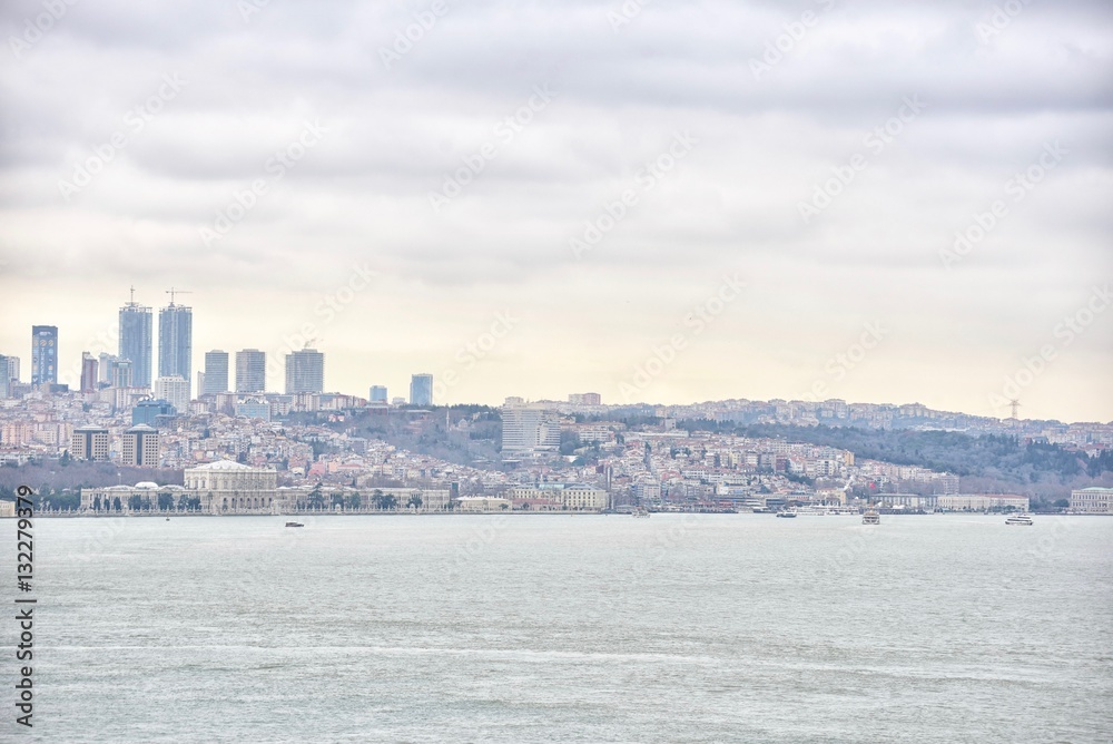 Scenic View of Istanbul City Near the Bosphorus Strait in Turkey
