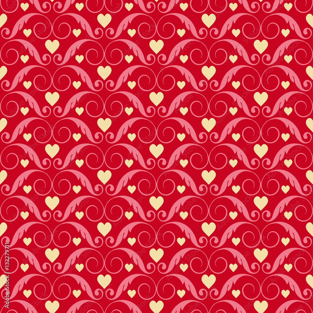 Floral pattern for Your design. Floral wallpaper oriental style, red, indian, chinese, japanese. Vector image