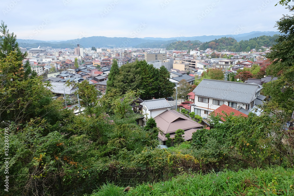 landscape of Takayama town from the top