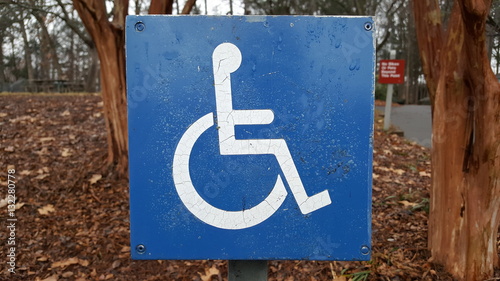 Blue handicap sign