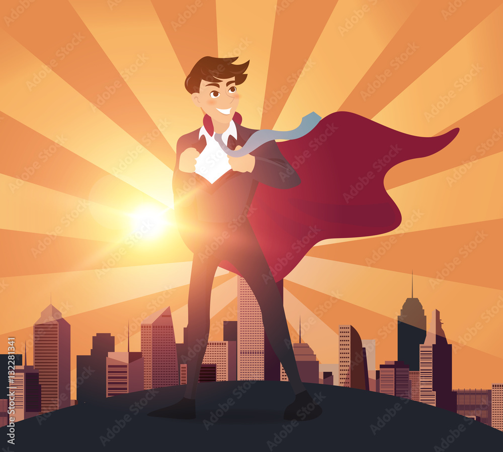 Superhero businessman concept,vector illustration. Stock Illustration ...