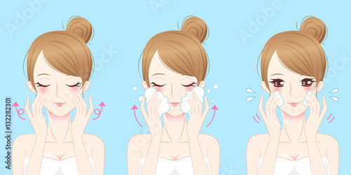 cartoon skin care woman