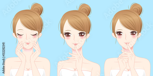 cartoon beauty skincare woman