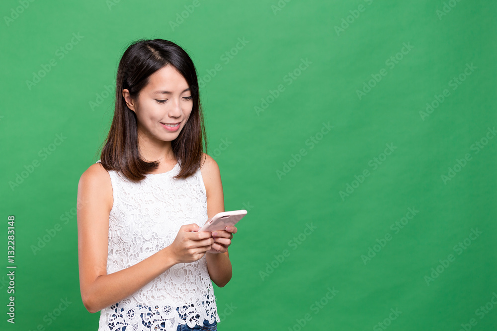 Woman using mobile phone