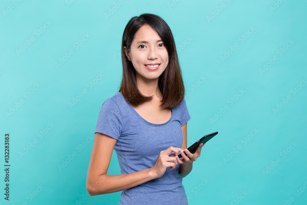 Asian woman using mobile phone Asian woman using mobile phone