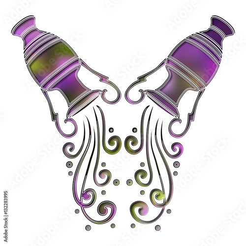 Bright amphora, zodiac Aquarius sign