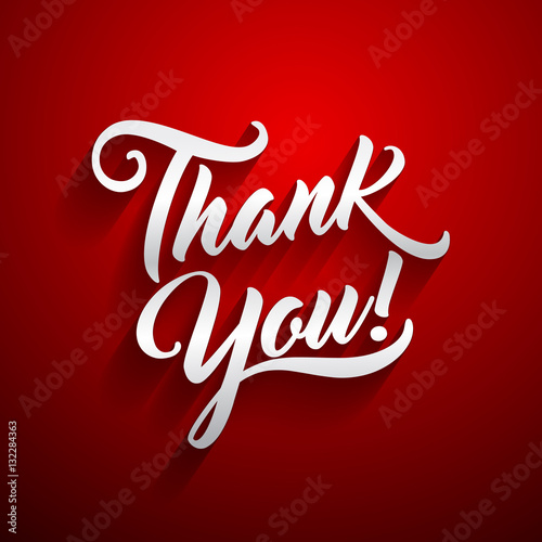 Thank you beautiful lettering text vector illustration.