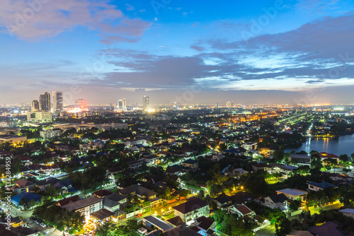 View to the city of Nonthaburi,thailand