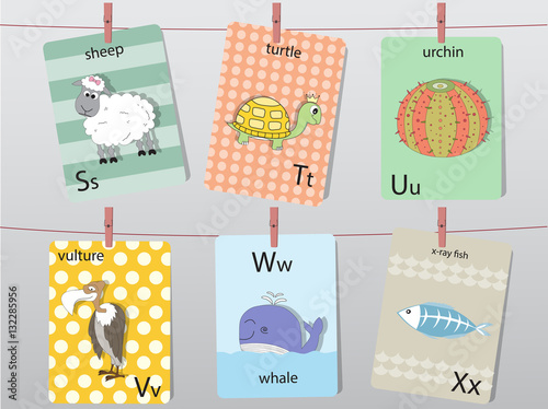 Photography Cute zoo alphabet with funny animals,Letters,Animal alphabet,Learn to read,Vecto