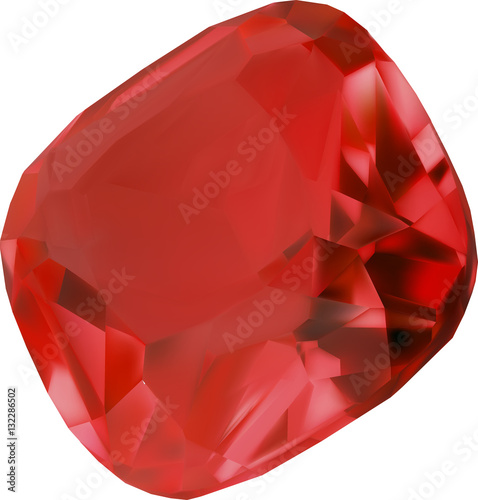 isolated on white red ruby illustration