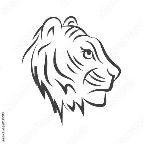Fototapeta Naklejka Na Ścianę i Meble -  Tiger icon ilogo solated on a white background animal eps 10
