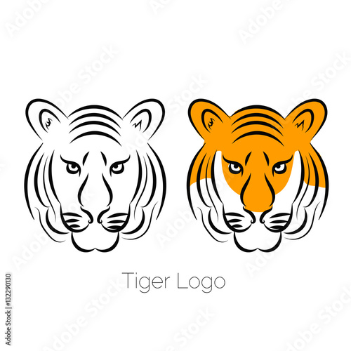 Fototapeta Naklejka Na Ścianę i Meble -  Tiger icon isolated on a white background logo template tattoo d