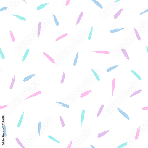 Different colors paint strokes. Vector hand drawn seamless pattern.