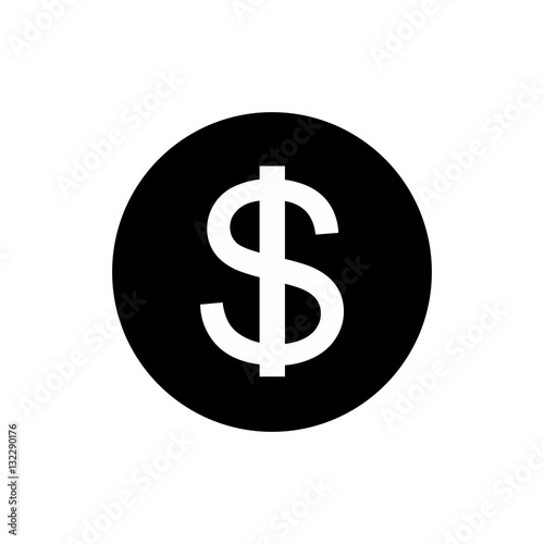 Dollar sign vector design isolated on white background
